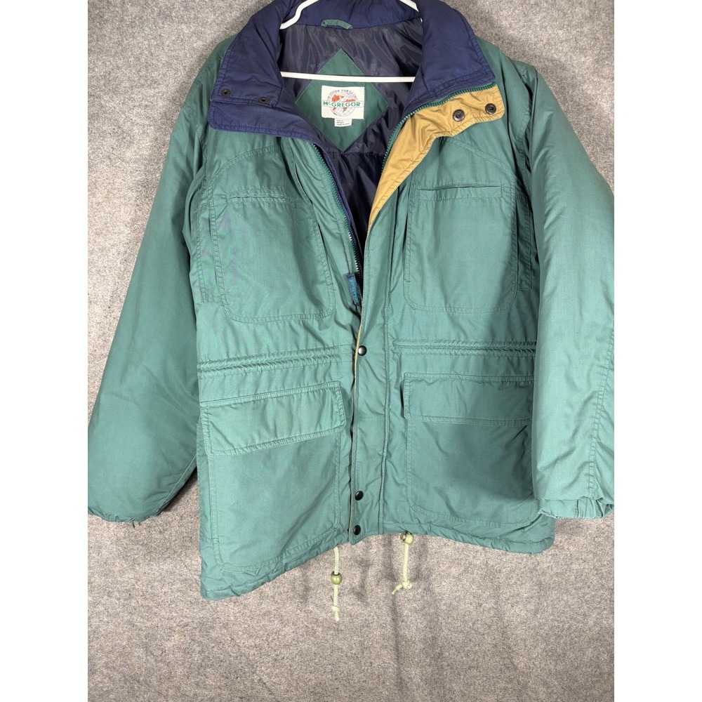 McGregor Mens Green Padded Parka Jacket Vintage Style 62361 Size Medium
